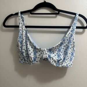 Hollister Blue and White Bikini Swimwear